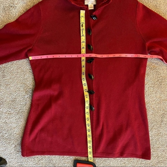 Christopher & Banks Red Button Down Sweater Size M - Picture 6 of 8
